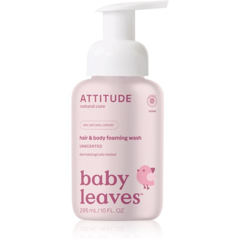 Attitude Baby Leaves Unscented миеща пяна 2 в 1 за деца