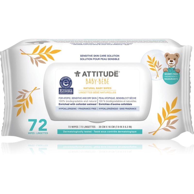 Attitude Baby-Bébé мокри кърпички за деца за много суха чуствителна и атопична кожа 72 бр.