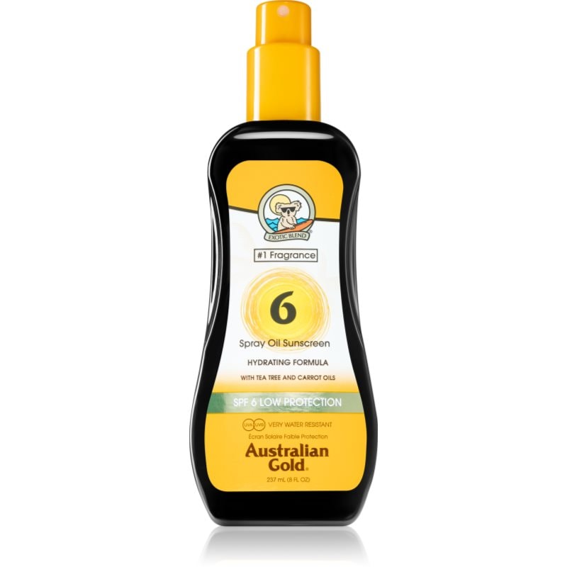Australian Gold Spray Oil Sunscreen олио спрей за тяло против слънчеви лъчи SPF 6 - Грижа за тяло - Сравни цени от 1 магазин с безплатна доставка