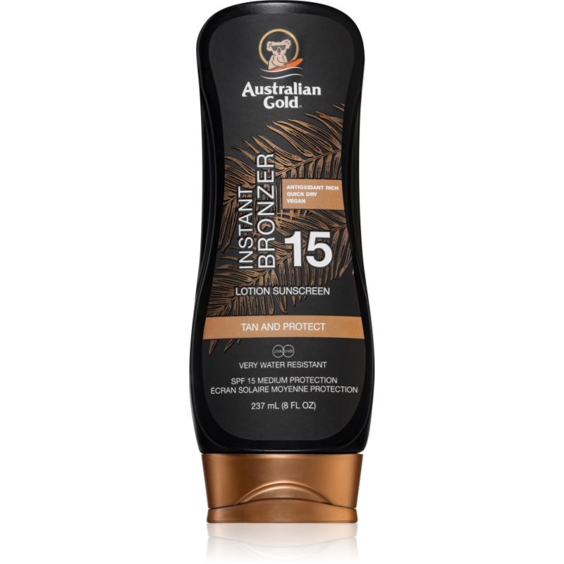 Australian Gold Protect Lotion With Bronzer бронзиращо мляко SPF 15 - Грижа за тяло - Сравни цени от 1 магазин с безплатна доставка
