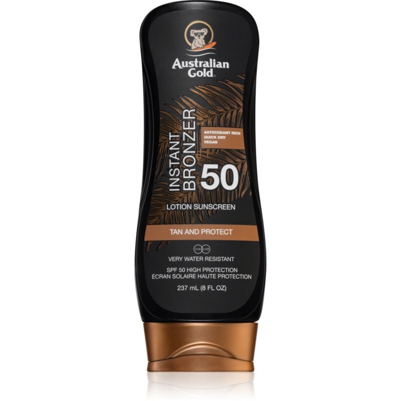 Australian Gold Lotion With Bronzer защитна грижа против слънчеви лъчи с бронзър SPF 50 - Грижа за тяло - Сравни цени от 1 магазин с безплатна доставка