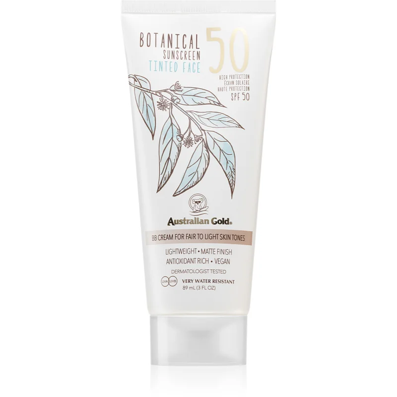 Australian Gold Botanical Tinted Face тониращ защитен крем SPF 50 Fair To Light - Грижа за тяло - Сравни цени от 1 магазин с безплатна доставка