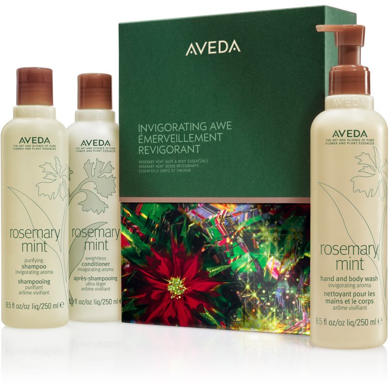 Aveda Holiday Invigorating Awe Rosemary Mint Hair & Body Essentials коледен подаръчен комплект За коса - Комплект - Сравни цени от 1 магазин с безплатна доставка