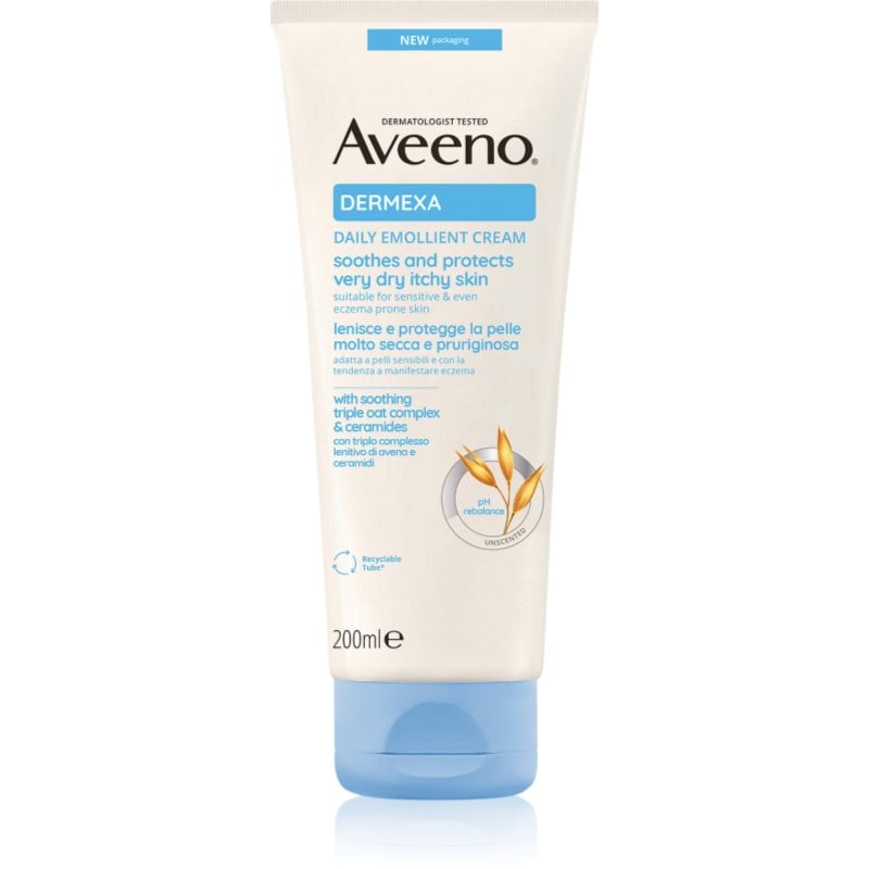 Aveeno Dermexa Daily Emollient Cream успокояващ крем за суха и раздразнена кожа