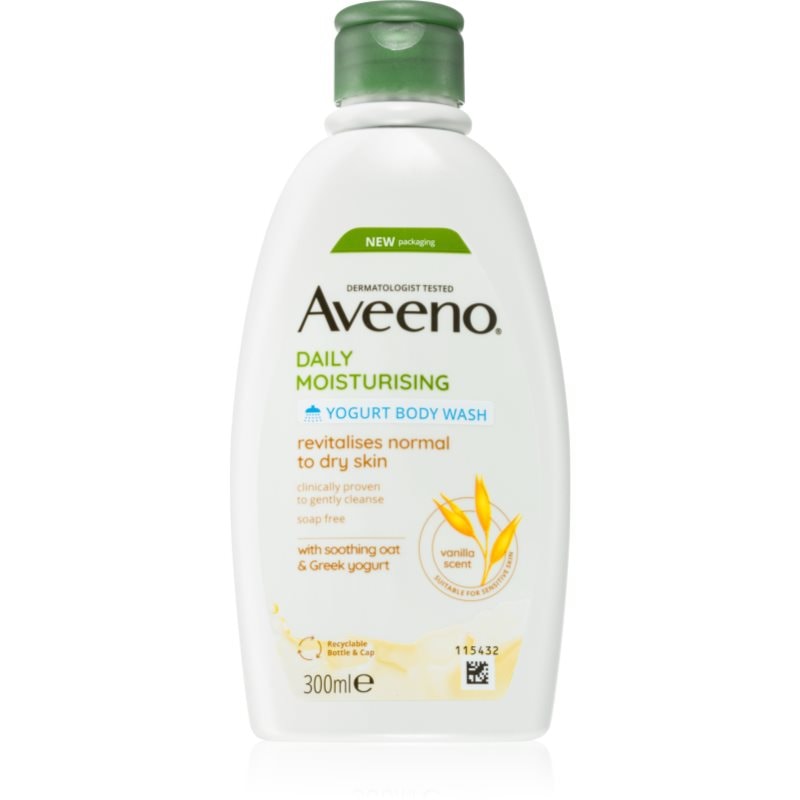 Aveeno Aveeno Daily Moisturising Yoghurt body wash овлажняващ душ гел Vanilla & Yoghurt - Унисекс парфюм 300мл - Сравни цени от 1 магазин с безплатна доставка