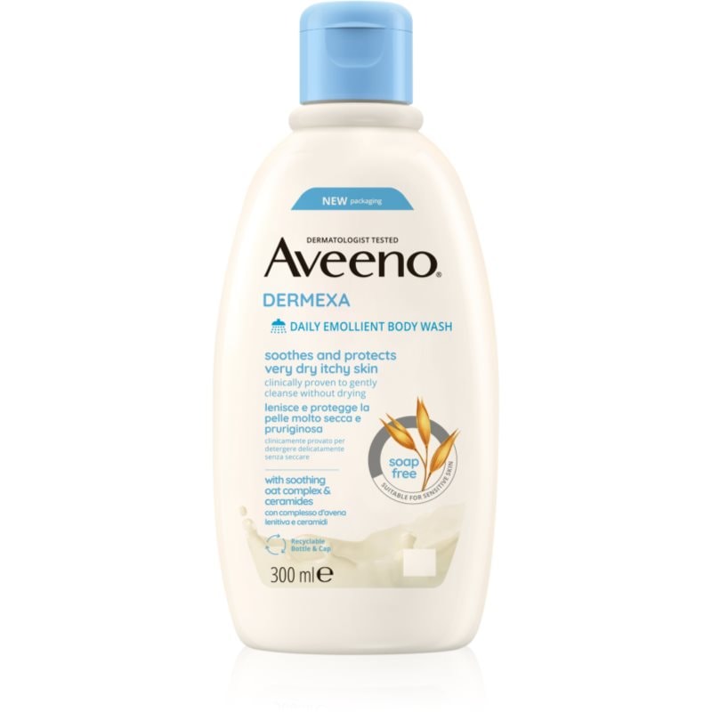 Aveeno Aveeno Dermexa Daily Emollient Body Wash успокояващ душ гел - Унисекс парфюм 300мл - Сравни цени от 1 магазин с безплатна доставка