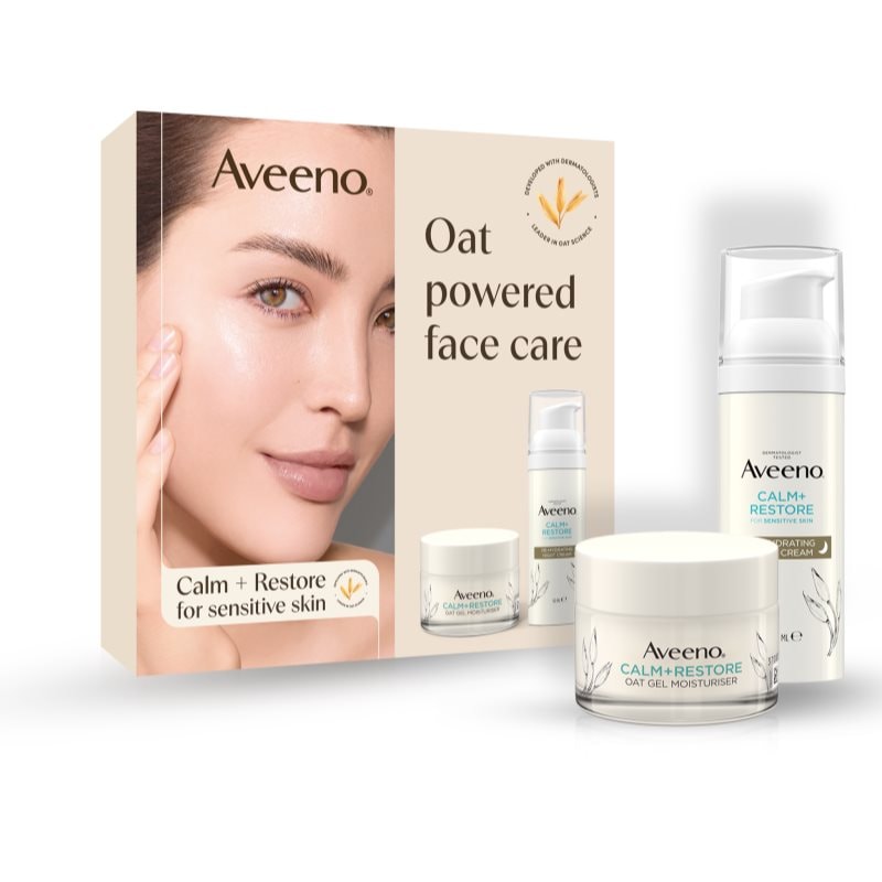 Aveeno Calm + Restore комплект за грижа за лицето за суха и чувствителна кожа - Комплект - Сравни цени от 1 магазин с безплатна доставка