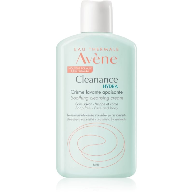 Avène Cleanance Hydra успокояващ почистващ крем за кожа, която е суха и раздразнена от медикаментозно лечение на акне