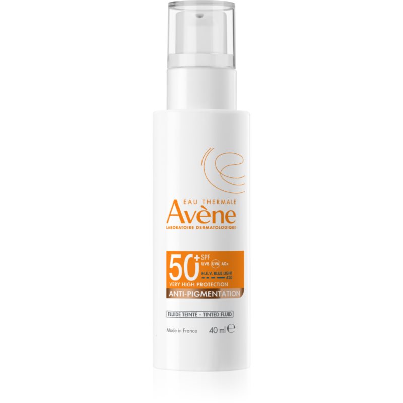 Avène Avène Sun Anti-Pigmintation Tinted Fluid защитна тонирана течност за лице против пигментни петна SPF 50+ - Унисекс парфюм 40мл - Сравни цени от 1 магазин с безплатна доставка