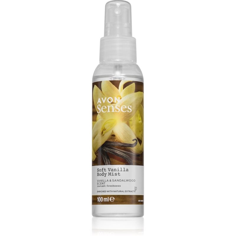 Avon Naturals Care Vanilla & Sandalwood освежаващ спрей за тяло с ванилия и сандалово дърво