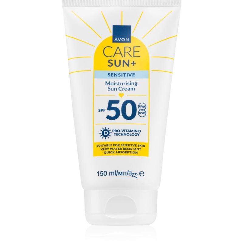 Avon Care Sun + Sensitive хидратиращ слънцезащитен крем за чувствителна кожа на лицето SPF 50