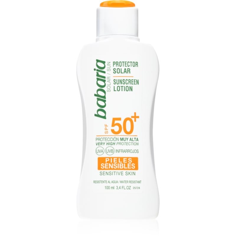 Babaria Sun Sensitive слънцезащитно мляко за чувствителна кожа SPF 50+ - Грижа за тяло - Сравни цени от 1 магазин с безплатна доставка