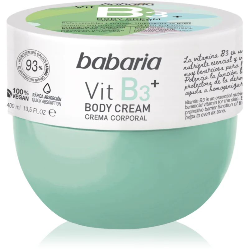Babaria Vitamin B3 крем за тяло за чувствителна кожа - Грижа за тяло - Сравни цени от 1 магазин с безплатна доставка