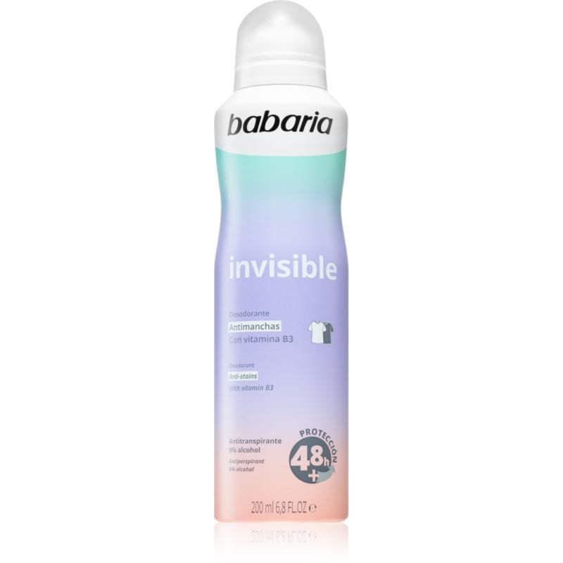 Babaria Deodorant Invisible антиперспирант-спрей срещу бели и жълти петна