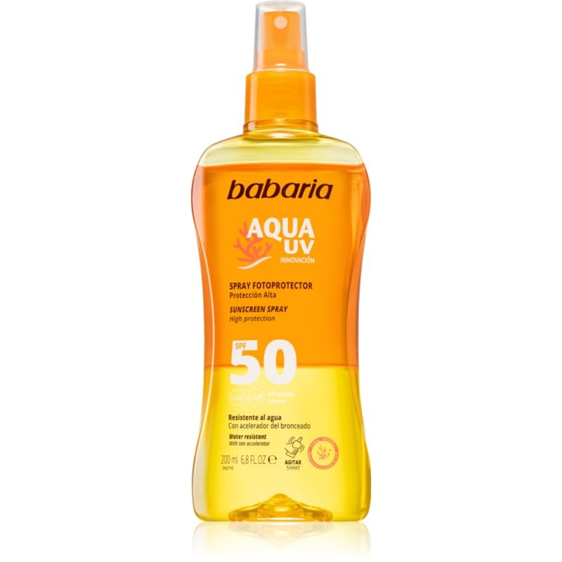 Babaria Sun Aqua UV слънцезащитен спрей SPF 50 - Грижа за тяло - Сравни цени от 1 магазин с безплатна доставка