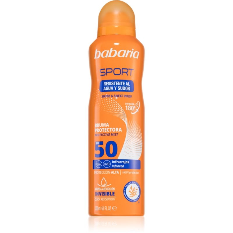 Babaria Sport слънцезащитен спрей SPF 50 - Грижа за тяло - Сравни цени от 1 магазин с безплатна доставка