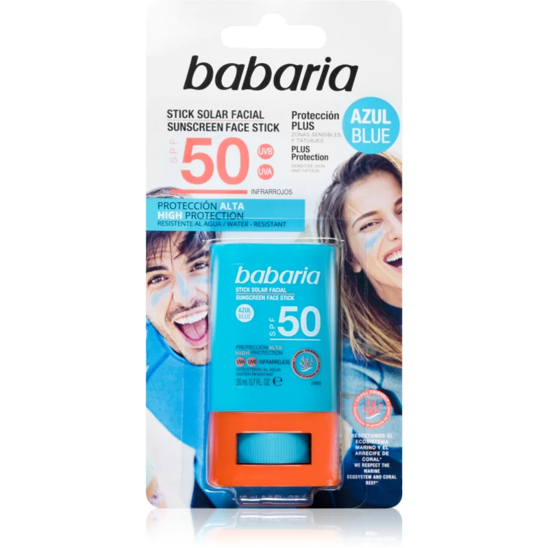 Babaria Blue Face Sun Stick защитен хидратиращ стик за лице и чувствителни места SPF 50 - Грижа за лице - Сравни цени от 1 магазин с безплатна доставка