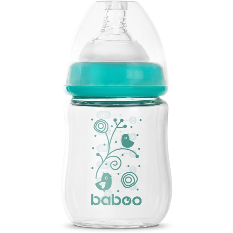 Baboo Anti-colic Glass Feeding Bottle Wide Neck стъклено бебешко шише 0m+ - За деца - Сравни цени от 1 магазин с безплатна доставка