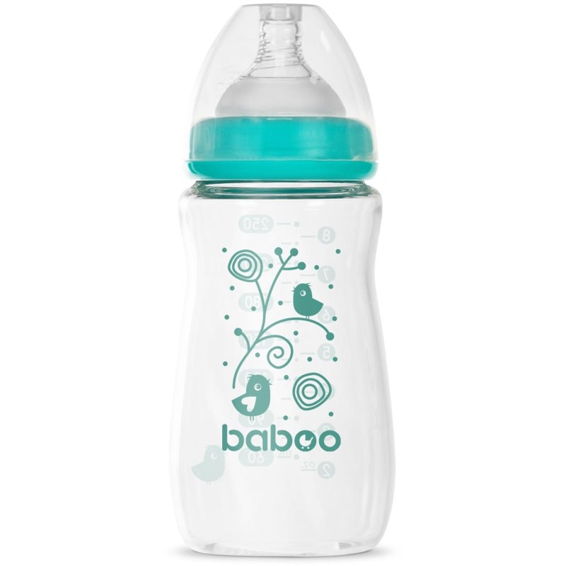 Baboo Anti-colic Glass Feeding Bottle Wide Neck стъклено бебешко шише 3m+ - За деца - Сравни цени от 1 магазин с безплатна доставка