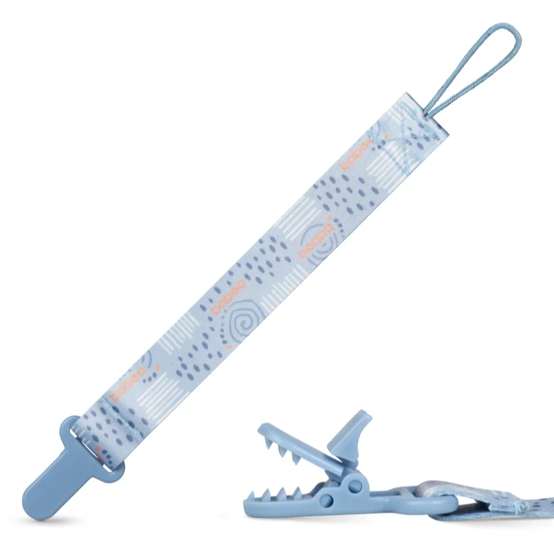 Baboo Textile Soother Holder клипс за биберон Blue Haze