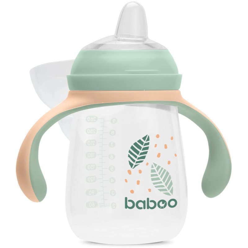 Baboo Cup with Silicone Spout чаша с дръжки Peachy Keen 6m+ - За деца - Сравни цени от 1 магазин с безплатна доставка