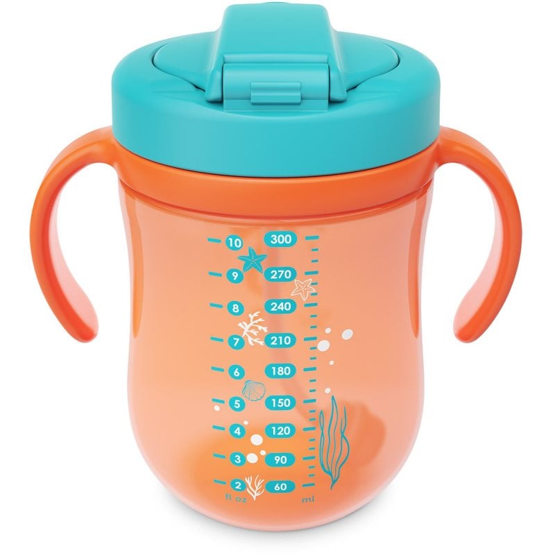 Baboo Cup with Silicone Straw and Gravity Ball чаша със сламка Sea Life 9m+