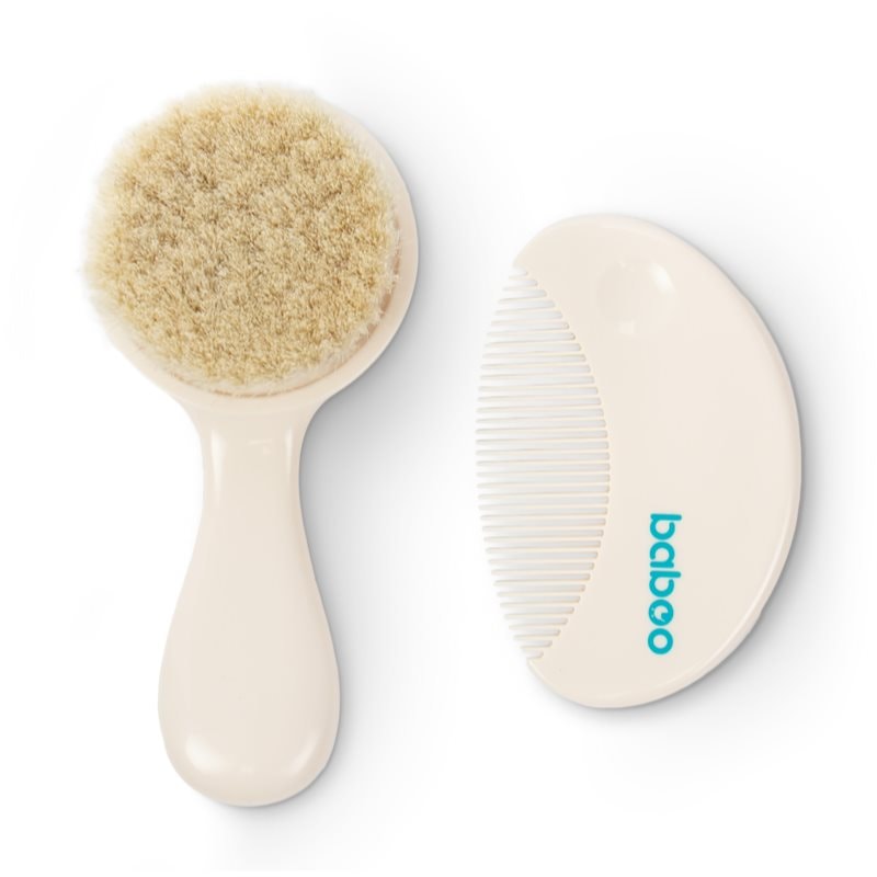 Baboo Baby Hair Brush and Comb Set комплект За коса за деца от раждането им Beige - Комплект - Сравни цени от 1 магазин с безплатна доставка