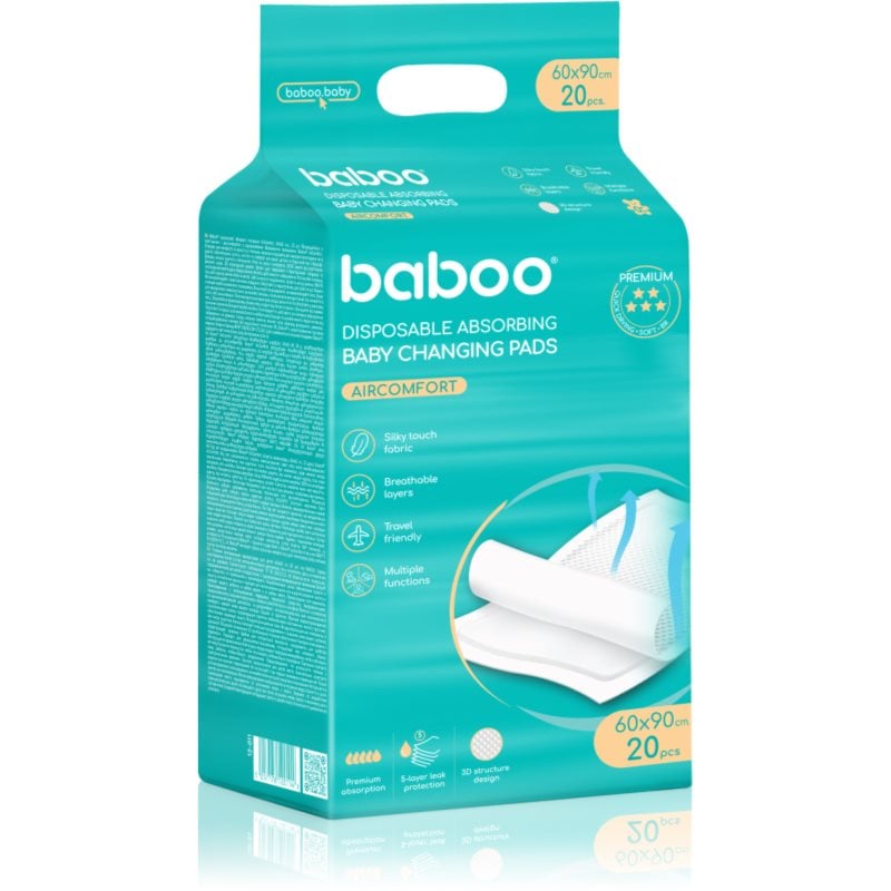 Baboo AirComfort Disposable Absorbing Changing Pads еднократни подложки за смяна на пелените 60×90 cm