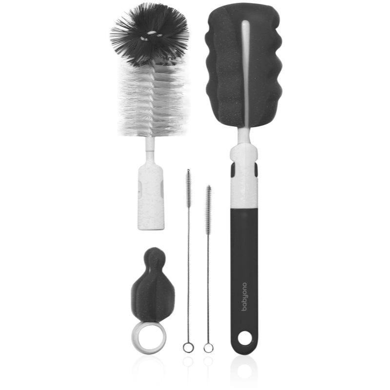 BabyOno Brush Set четка за почистване на шишета и биберони Grey