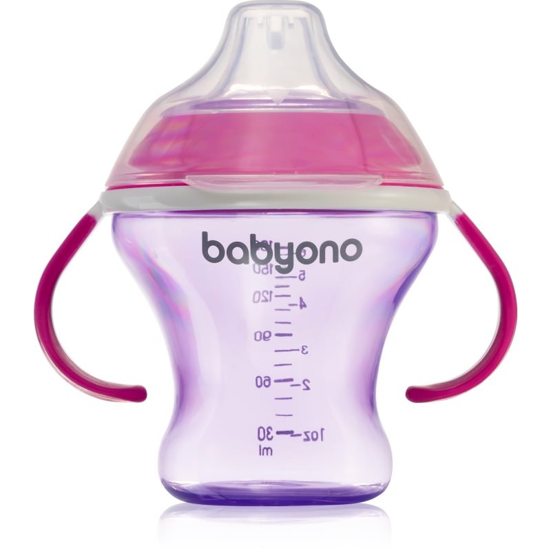 BabyOno Take Care Non-spill Cup with Soft Spout преходна чаша с дръжки Purple 3 m+ - За деца - Сравни цени от 1 магазин с безплатна доставка
