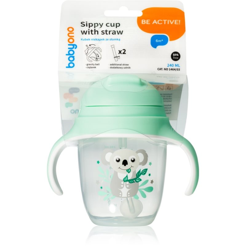 BabyOno Be Active Sippy Cup with Weighted Straw преходна чаша със сламка 6 m+ Koala - За деца - Сравни цени от 1 магазин с безплатна доставка