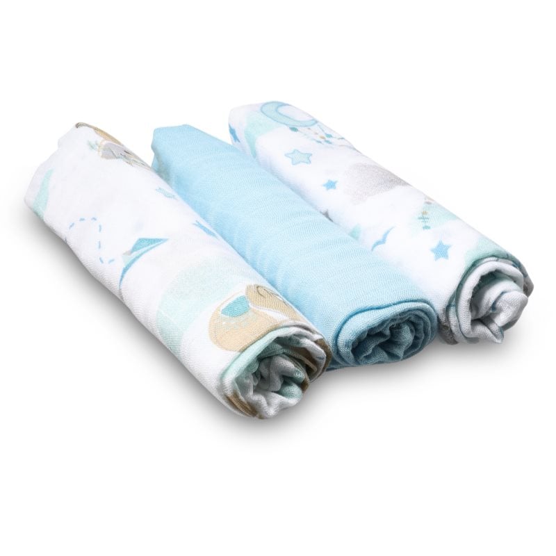 BabyOno Natural Bamboo Diapers Blue пелени от плат 70x70 cm