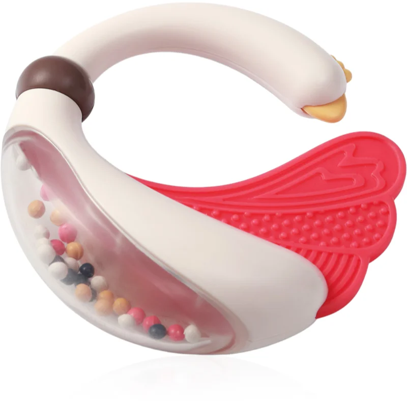BabyOno Rattle With Teether 3m+ дрънкалка с гризалка Swan - За деца - Сравни цени от 1 магазин с безплатна доставка