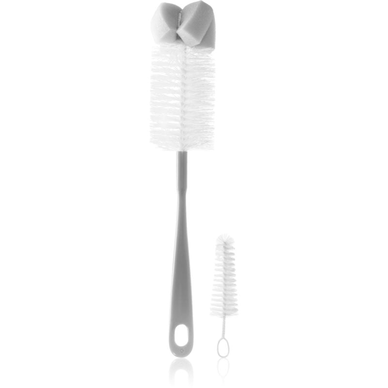 BabyOno Take Care Brush for Bottles and Teats with Mini Brush & Sponge Tip четка за почистване Grey