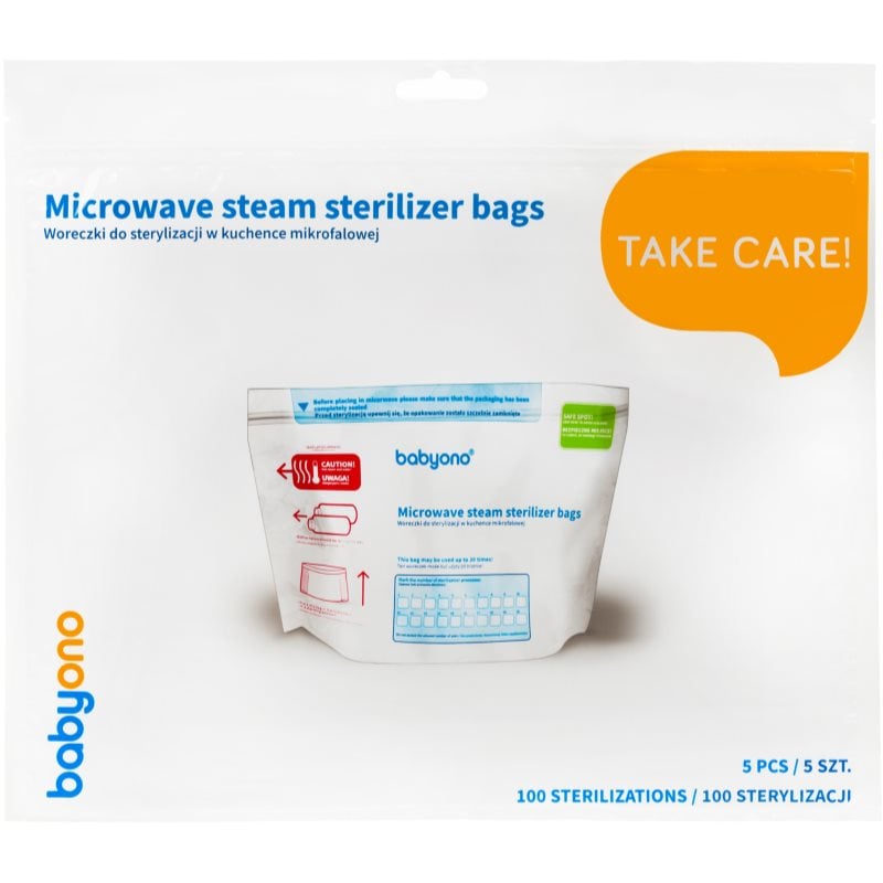 BabyOno Take Care Microwave Steam Sterilizer Bags пликчета за стерилизиране за микровълнова фурна