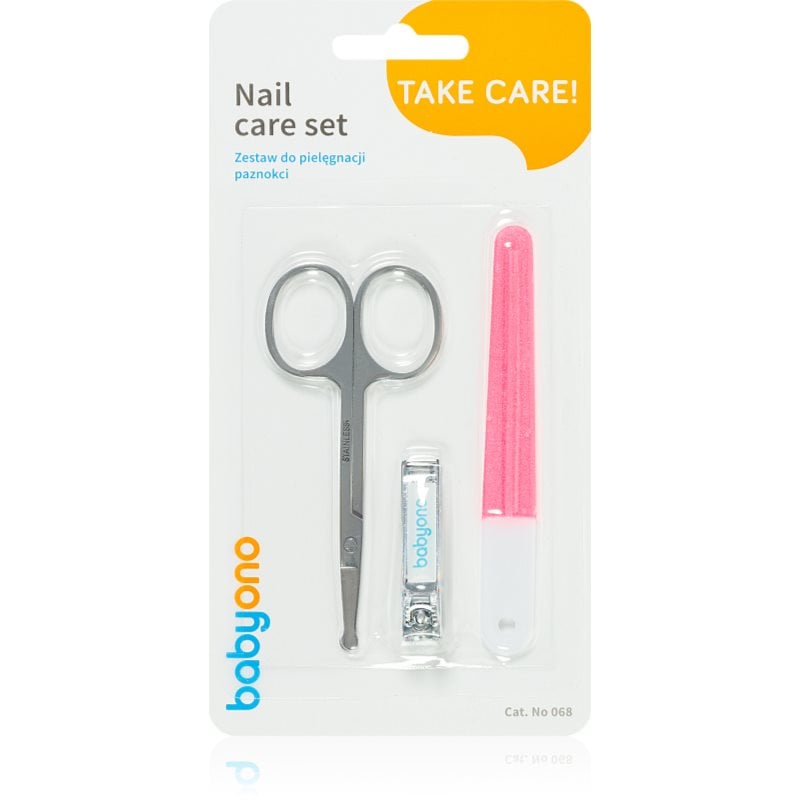 BabyOno Take Care Nail Care комплект за маникюр за деца Red