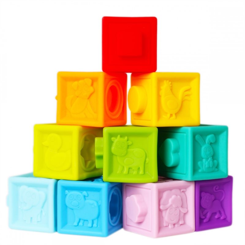 Bam-Bam Rubber Blocks меки сензорни кубчета за игра 18m+ Animals - За деца - Сравни цени от 1 магазин с безплатна доставка