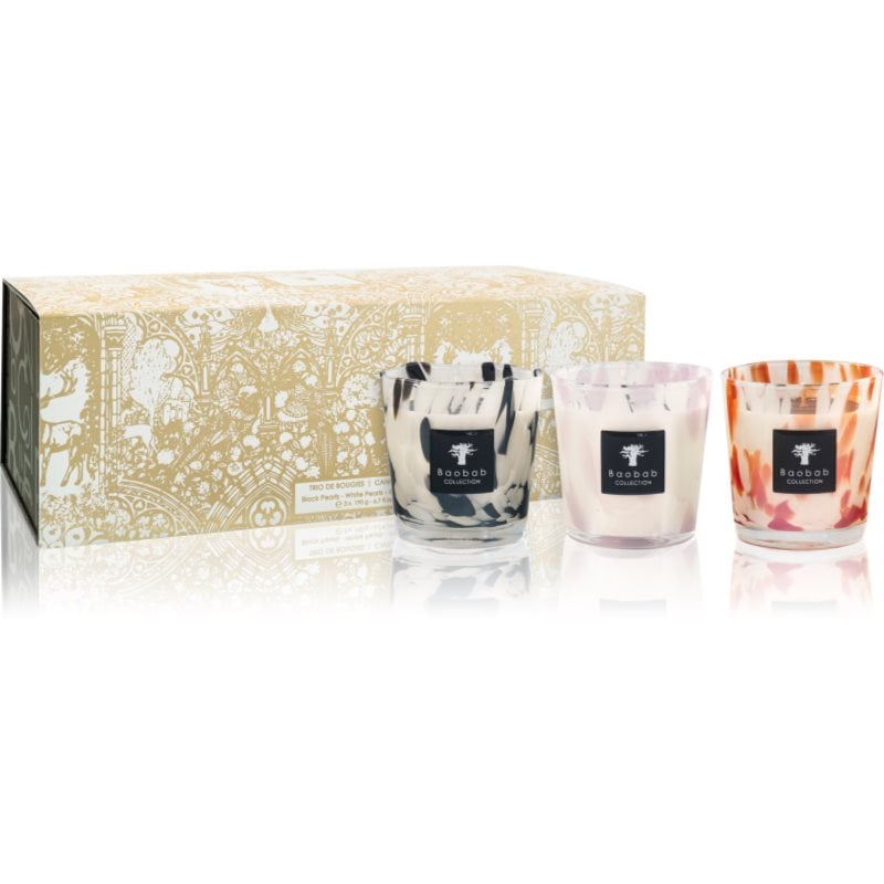 Baobab Collection Pearls Candle Trio подаръчен комплект