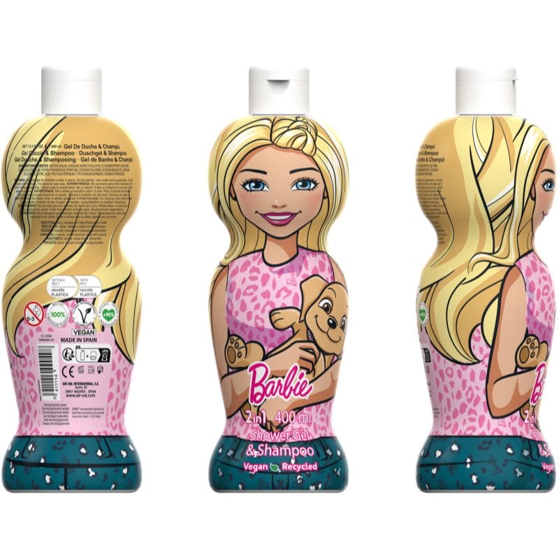 Barbie 2in1 нежен душ гел и шампоан за деца
