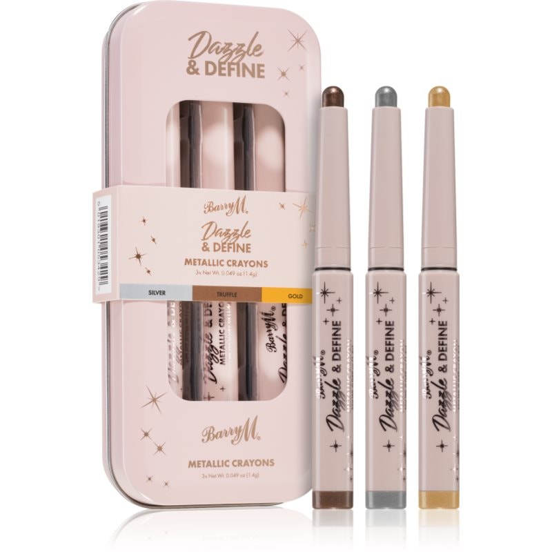 Barry M Dazzle & Define Metallic Crayon металически молив за очи изгодна опаковка 3 x 1,4 g - Грим - Сравни цени от 1 магазин с безплатна доставка