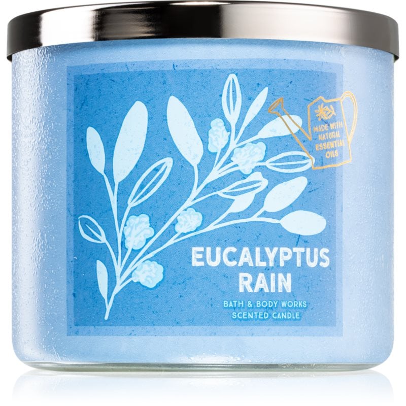 Bath & Body Works Eucalyptus Rain ароматна свещ с есенциални масла 411 гр.
