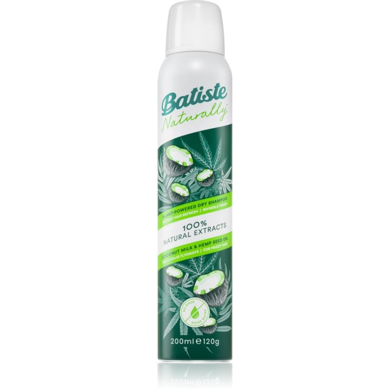 Batiste Naturally Coconut & Hemp сух шампоан за абсорбиране на излишния себум а освежаване на косата