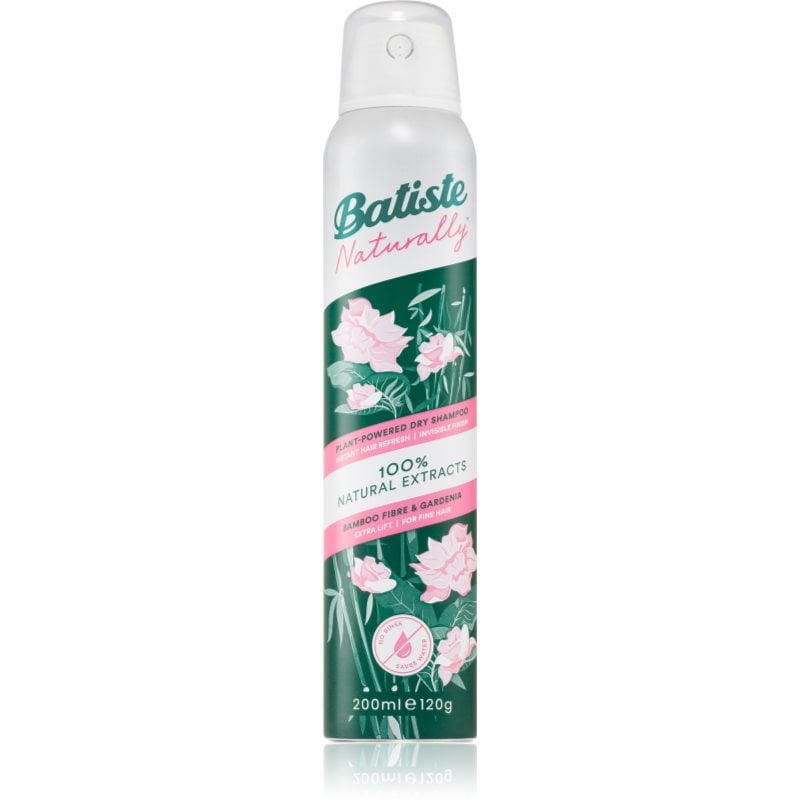 Batiste Naturally Bamboo & Gardenia сух шампоан за абсорбиране на излишния себум а освежаване на косата