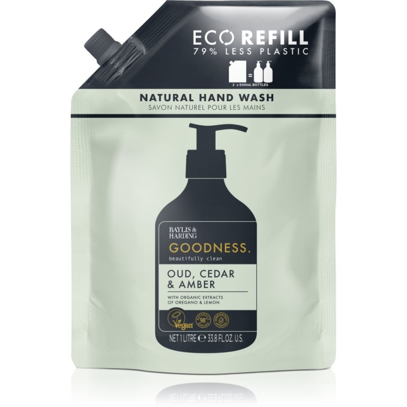 Baylis & Harding Goodness Oud, Cedar & Amber натурален течен сапун за ръце REFILL - Грижа за тяло - Сравни цени от 1 магазин с безплатна доставка