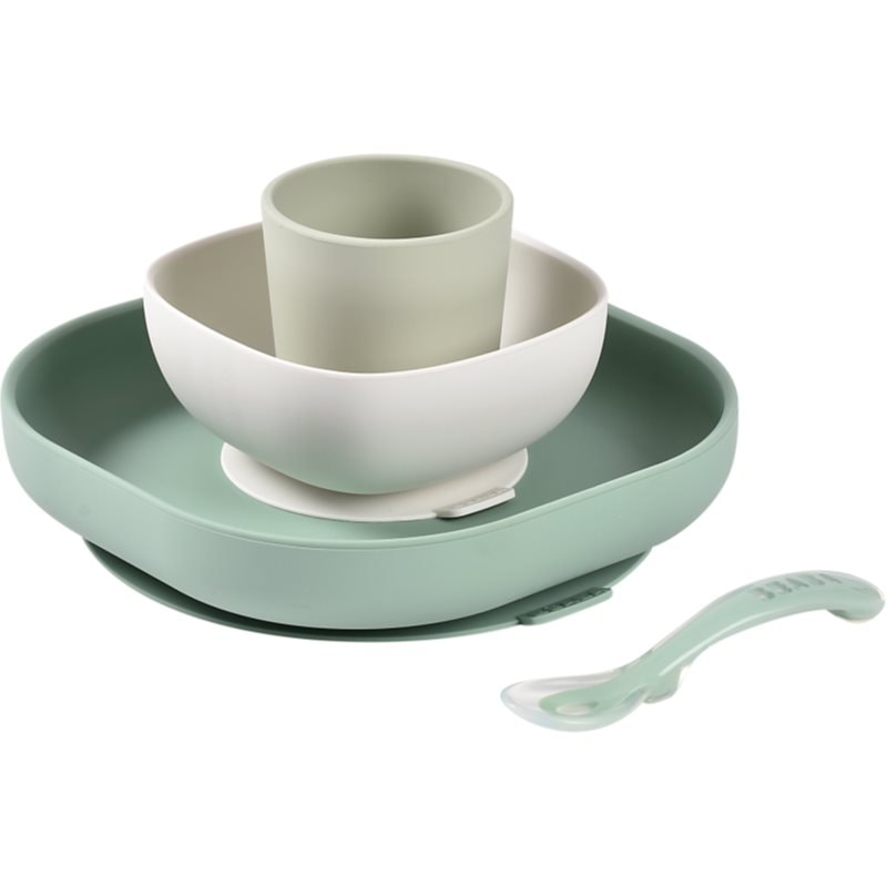 Beaba 4-Piece Silicone Dinner Set комплект за хранене Sage Green / Misty Green - Комплект - Сравни цени от 1 магазин с безплатна доставка