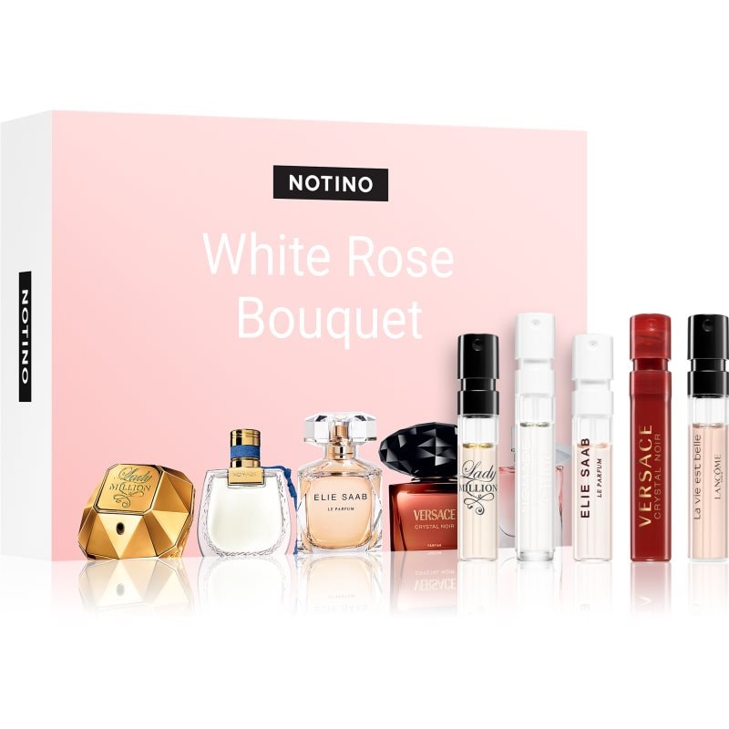 Beauty Beauty Discovery Box Notino White Rose Bouquet Rabanne Lady Million,Versace Crystal Noir, Lancôme La Vie Est Belle, Chloé Nomade Nuit d´Égypte, Elie S - Унисекс парфюм - Сравни цени от 1 магазин с безплатна доставка
