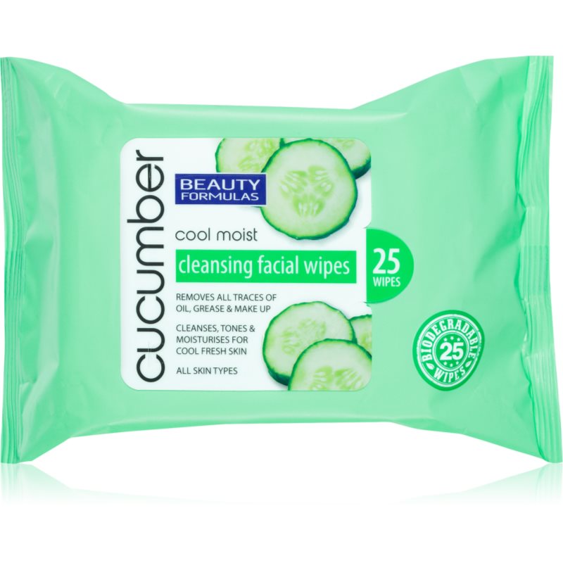 Beauty Formulas Beauty Formulas Cucumber почистващи кърпички с екстракт от краставица 25 бр. - Унисекс парфюм - Сравни цени от 1 магазин с безплатна доставка