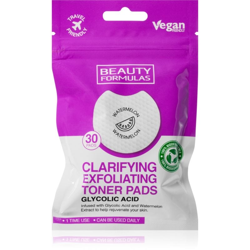 Beauty Formulas Glycolic Acid тампони за почистване на грим