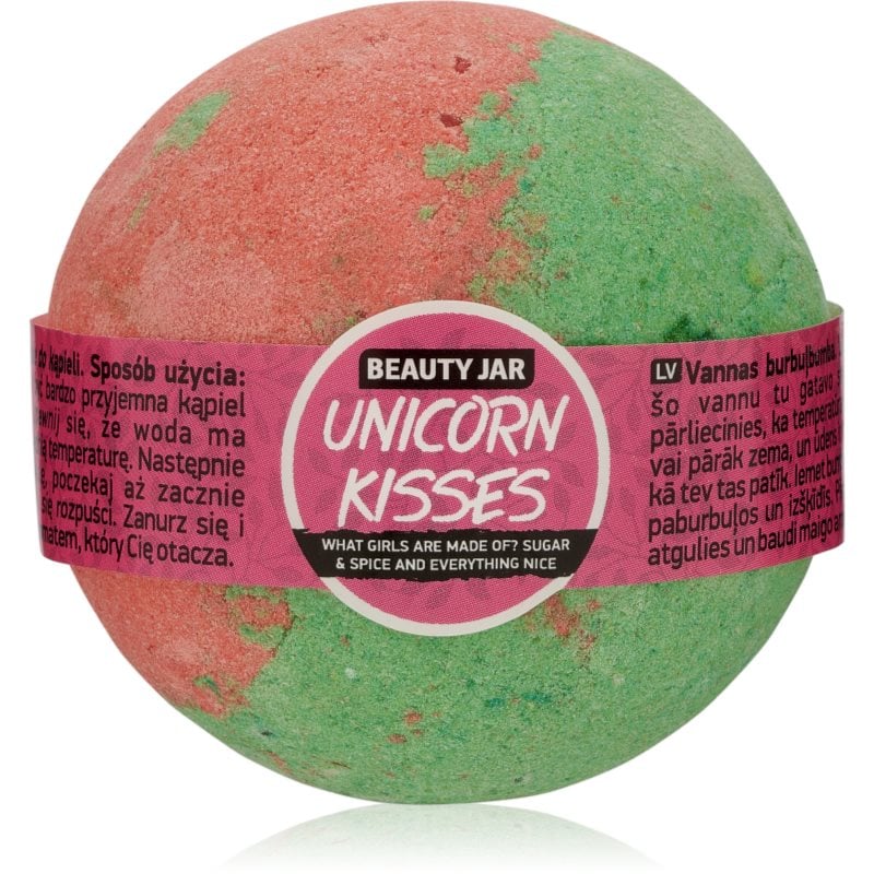 Beauty Jar Unicorn Kisses What Girls Are Made Of? Sugar & Spice And Everything Nice бомбичка за вана с аромат на ягоди