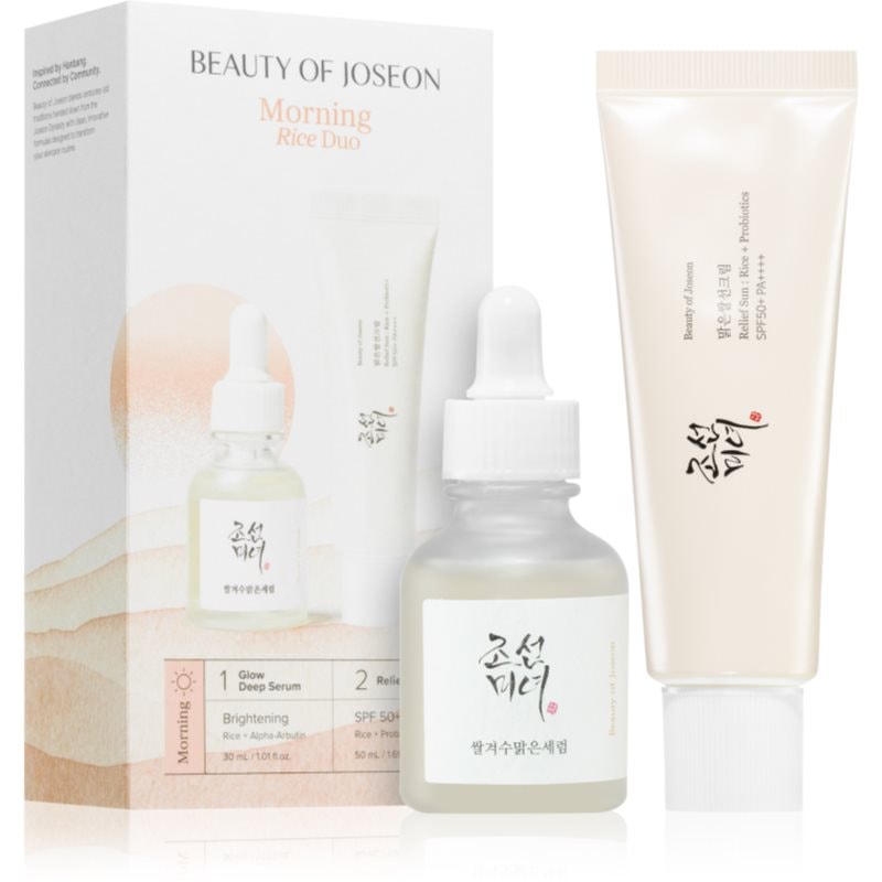 Beauty of Joseon Morning Rice Duo Set комплект да уеднакви цвета на кожата - Комплект - Сравни цени от 1 магазин с безплатна доставка